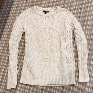 Aqua Cream Cable Knit Sweater